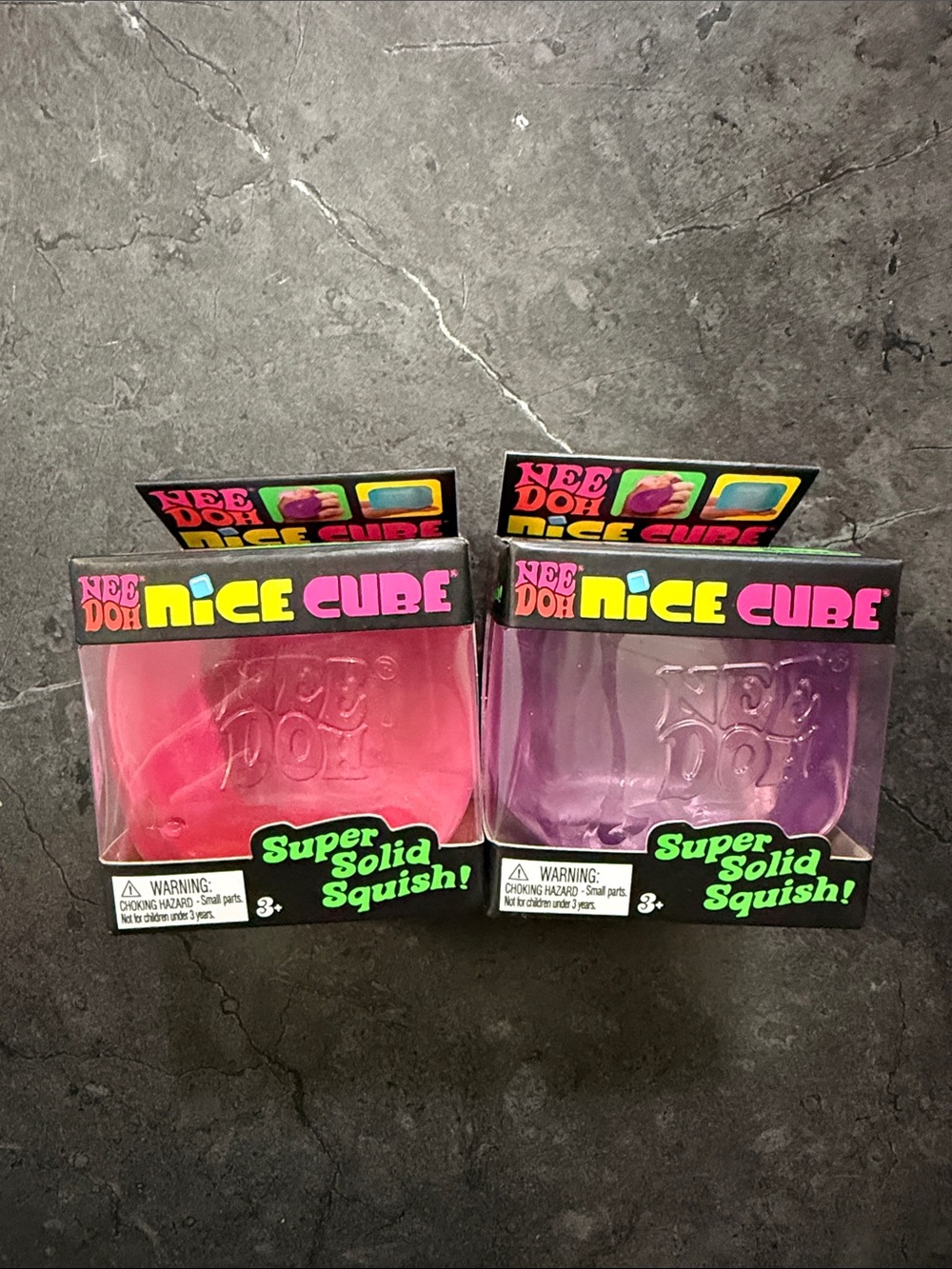 VIRAL NeeDoh Nice Cube Super Solid Squish - Pink & Purple (Set of 2)